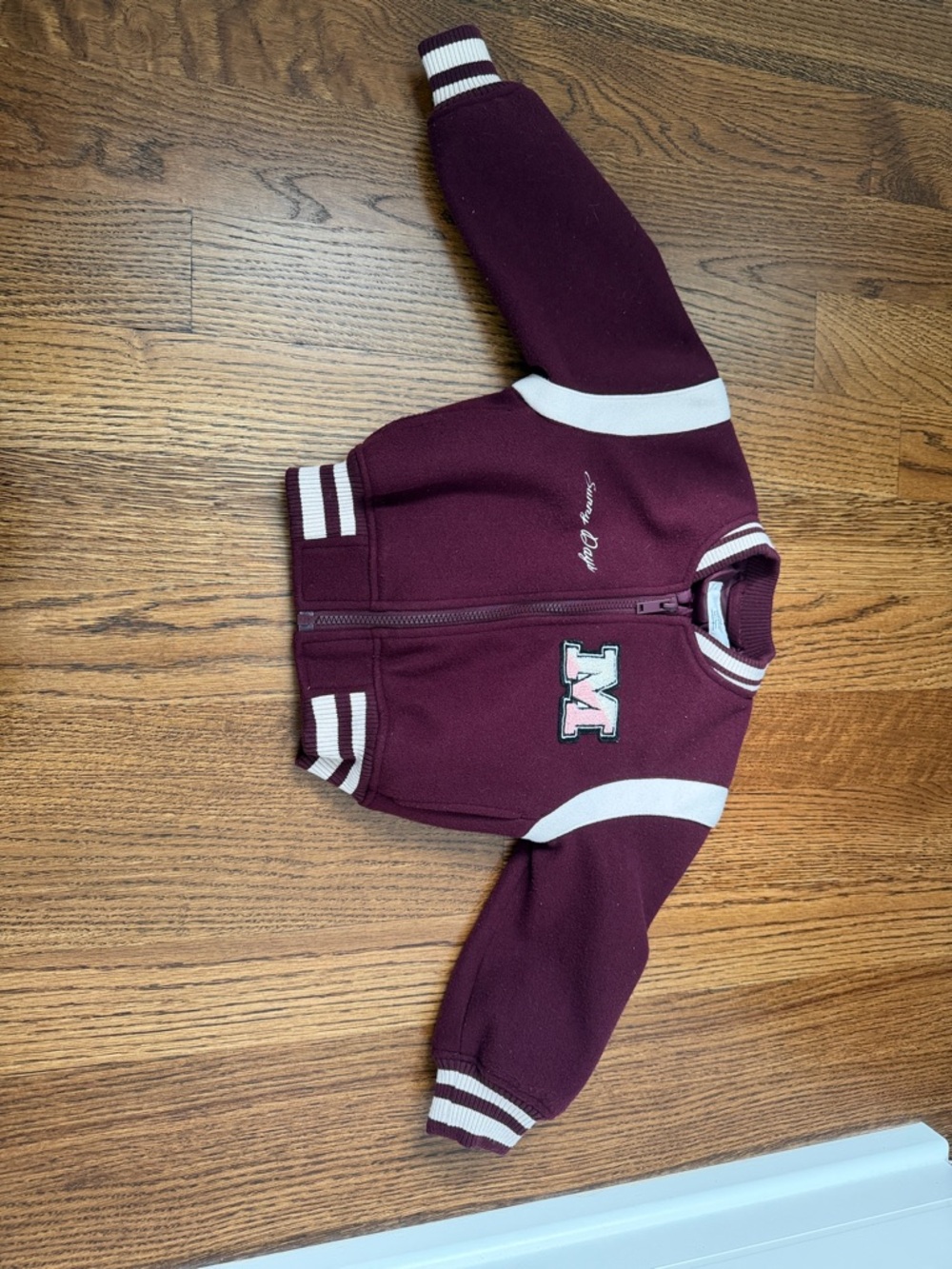 H&M Maroon and White Varsity Jacket